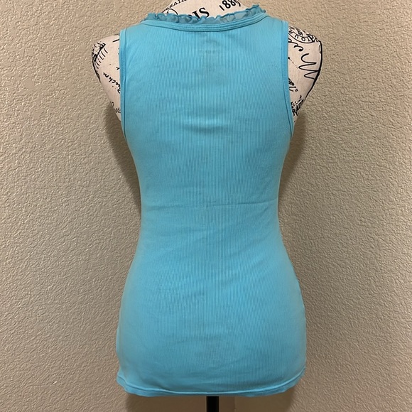 Old Navy Blue Ribbed Cotton Tank Top - Picture 3 of 7